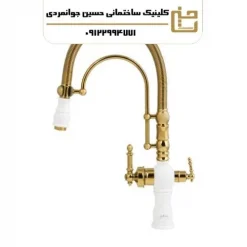 شیر ظرفشویی ثابت مدل آراگون سفید طلا ( ظرفشویی دو منظوره )