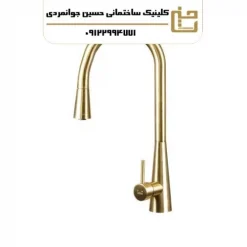 شیر ظرفشویی شلنگدار ( شاوری ) ظرفشویی شلنگدار مدل راین طلا مات